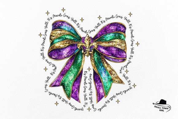 Celebrate in Style with Mardi Gras Coquette Bow Sublimation PNG