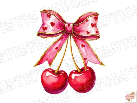Cherry Love Png Pink Coquette Valentine: A Sweet Design Asset