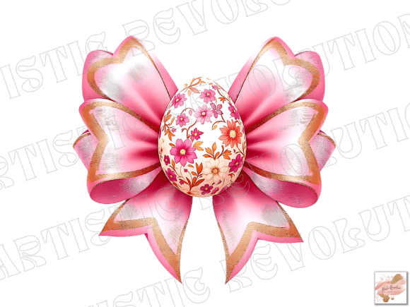 Elevate Easter Designs with the Pink Coquette Bow PNG