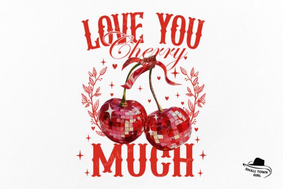 Love You Cherry Much: A Retro Valentine PNG for Creative Projects