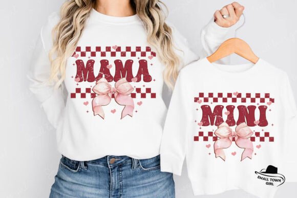 Retro Checkered Mama Mini Valentine Bow: A Creative Asset for Modern Makers