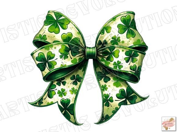 Retro Coquette Bow St Patrick's Day PNG: A Design Asset for Festive Branding