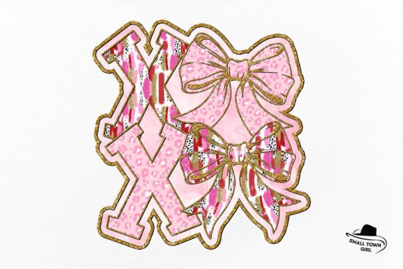 Sparkle and Charm: The Glitter Valentine Coquette Bow Xoxo PNG