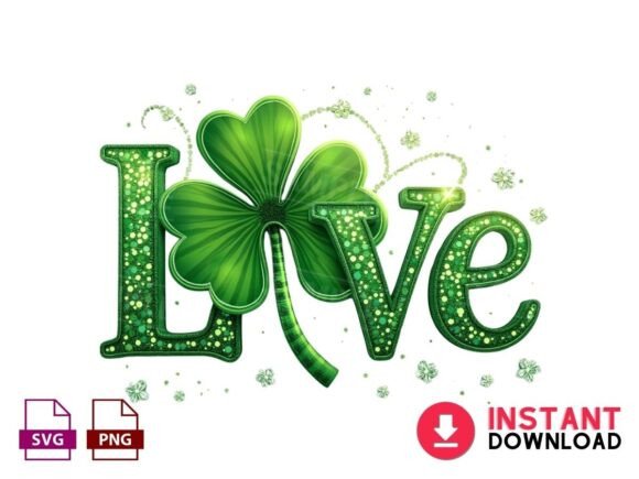 St. Patrick's Day Shamrock Love: A Festive Graphic for Your Projects