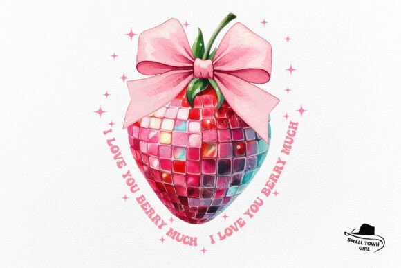 Valentine Strawberry Coquette Bow Png: Sweet Charm for Your Designs