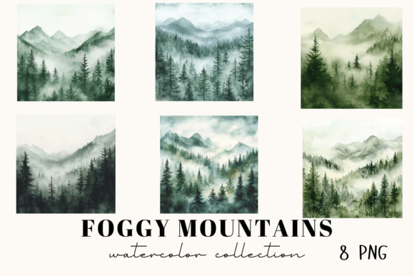 Watercolor Foggy Mountains Clipart: Your Guide to Serene Design