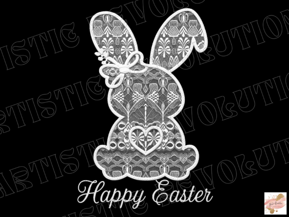 White Lace Bunny PNG: Elevate Your Easter Designs